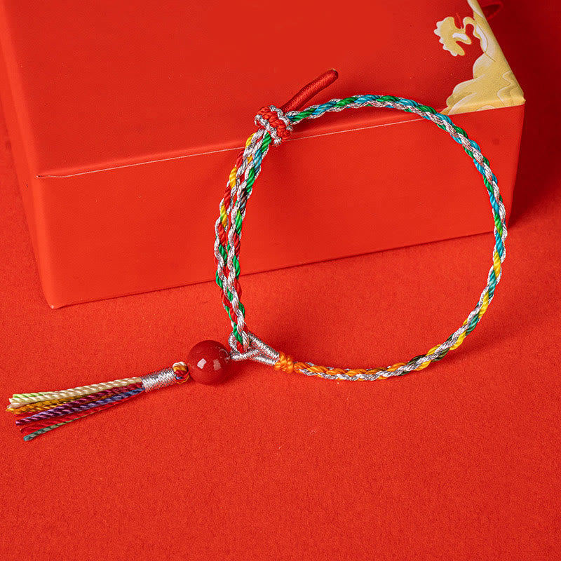 Fortune Jewel Colorful String Cinnabar Concentration Bracelet