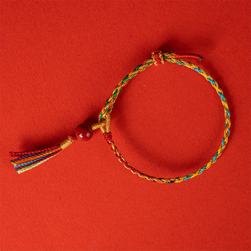 Fortune Jewel Colorful String Cinnabar Concentration Bracelet