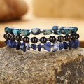 Fortune Jewel Emperor Stone Sodalite Gold Sheen Obsidian Balance Triple Wrap Bracelet
