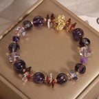 Fortune Jewel Amethyst Red Crystal White Crystal Pumpkin Inner Peace And Healing Bracelet