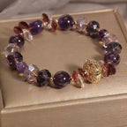 Fortune Jewel Amethyst Red Crystal White Crystal Pumpkin Inner Peace And Healing Bracelet