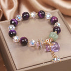 Fortune Jewel Purple Tiger Eye White Crystal Amethyst Jade Bravery Bracelet