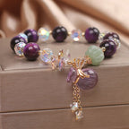 Fortune Jewel Purple Tiger Eye White Crystal Amethyst Jade Bravery Bracelet