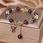 Fortune Jewel Amethyst White Crystal Fox Meditation Bracelet