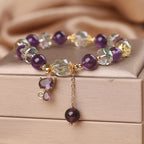 Fortune Jewel Amethyst White Crystal Fox Meditation Bracelet