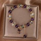 Fortune Jewel Amethyst White Crystal Fox Meditation Bracelet