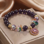 Fortune Jewel Amethyst Green Crystal Citrine White Crystal Spiritual Awareness Bracelet