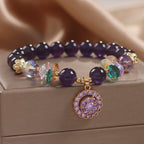 Fortune Jewel Amethyst Green Crystal Citrine White Crystal Spiritual Awareness Bracelet