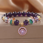Fortune Jewel Amethyst Green Crystal Citrine White Crystal Spiritual Awareness Bracelet