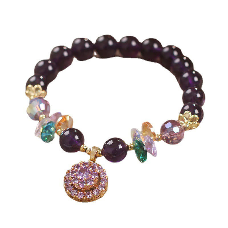 Fortune Jewel Amethyst Green Crystal Citrine White Crystal Spiritual Awareness Bracelet