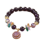 Fortune Jewel Amethyst Green Crystal Citrine White Crystal Spiritual Awareness Bracelet
