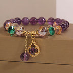Fortune Jewel Amethyst Green Crystal Citrine White Crystal Spiritual Awareness Bracelet