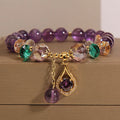 Fortune Jewel Amethyst Green Crystal Citrine White Crystal Spiritual Awareness Bracelet