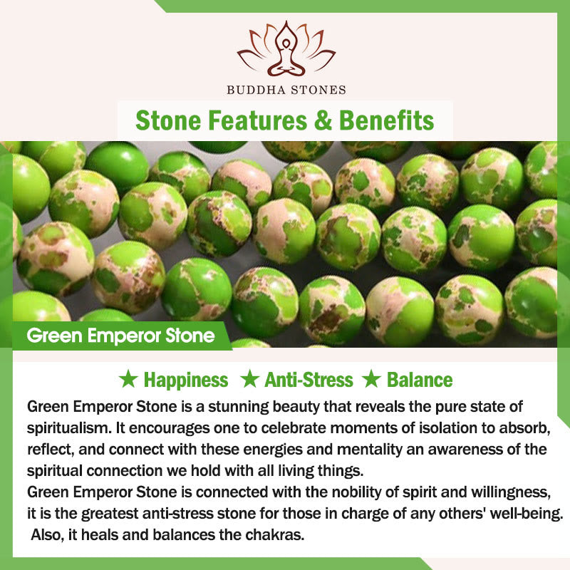 Fortune Jewel Green Emperor Stone Green Aventurine Happiness Triple Wrap Bracelet