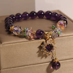 Fortune Jewel Amethyst Green Crystal Citrine White Crystal Sunflower Spiritual Awareness Bracelet