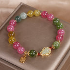 Fortune Jewel Tourmaline Fu Character Love Bracelet