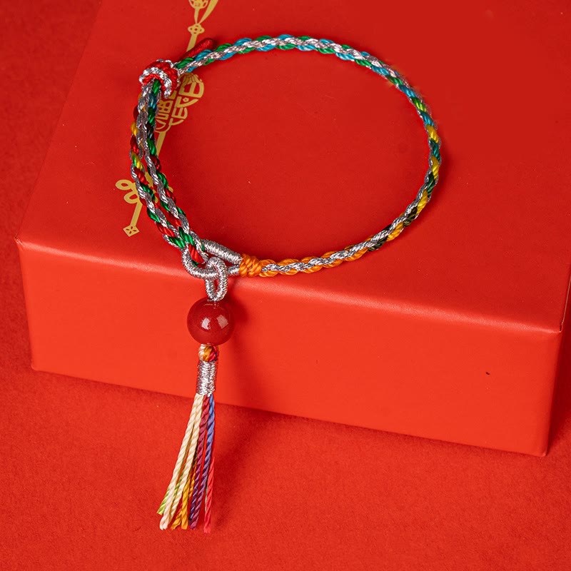 Fortune Jewel Colorful String Cinnabar Concentration Bracelet