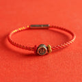 Fortune Jewel Braided String 925 Sterling Silver Fu Character Faith Bracelet