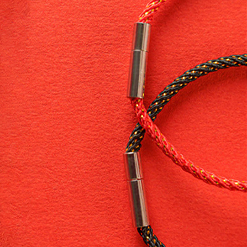 Fortune Jewel Braided String 925 Sterling Silver Fu Character Faith Bracelet