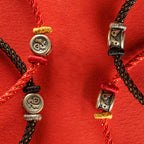 Fortune Jewel Braided String 925 Sterling Silver Fu Character Faith Bracelet