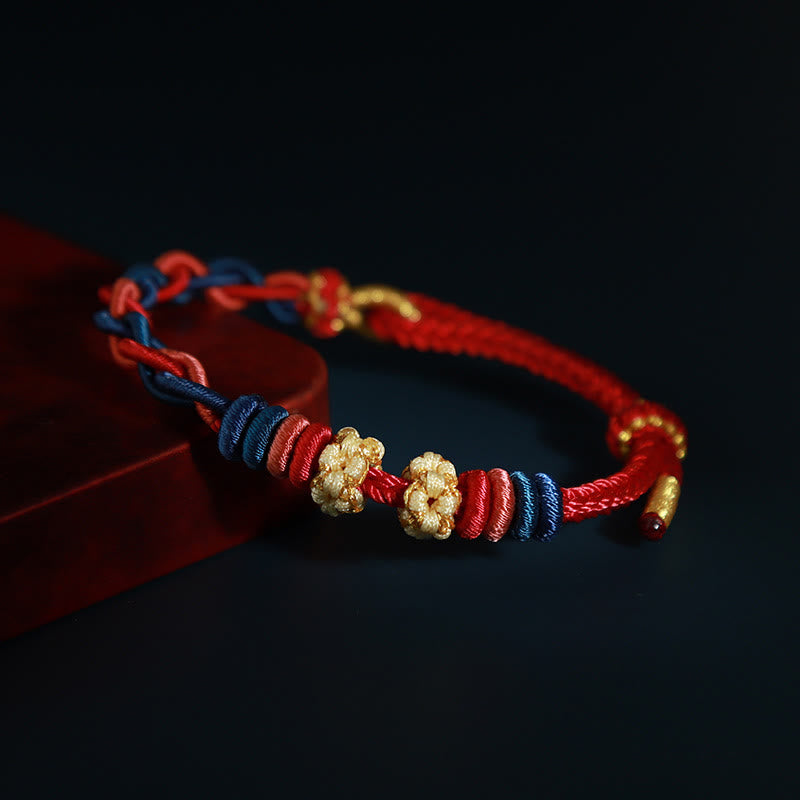 Fortune Jewel String Four Srand Peach Blossom Connection Bracelet