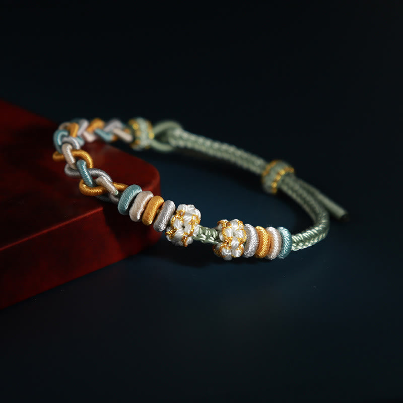 Fortune Jewel String Four Srand Peach Blossom Connection Bracelet