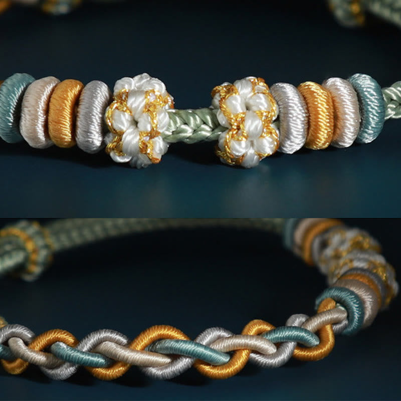 Fortune Jewel String Four Srand Peach Blossom Connection Bracelet