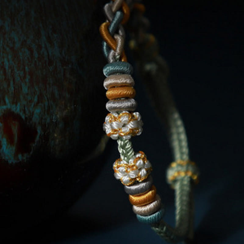 Fortune Jewel String Four Srand Peach Blossom Connection Bracelet