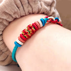 Fortune Jewel String Four Srand Peach Blossom Connection Bracelet