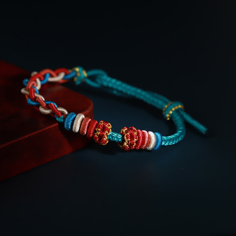 Fortune Jewel String Four Srand Peach Blossom Connection Bracelet