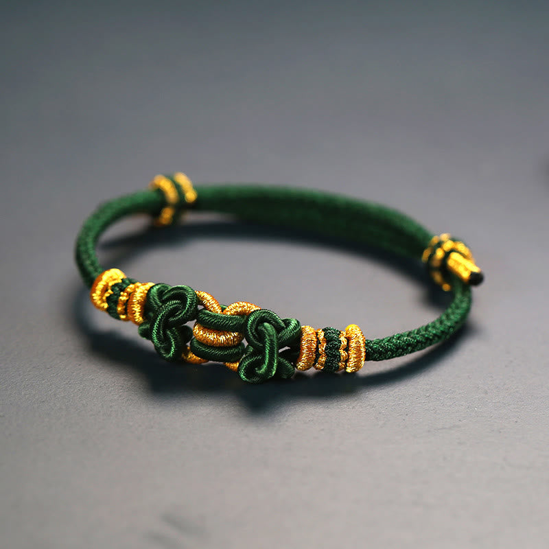 Fortune Jewel Red String Saddle Knot Strength Bracelet