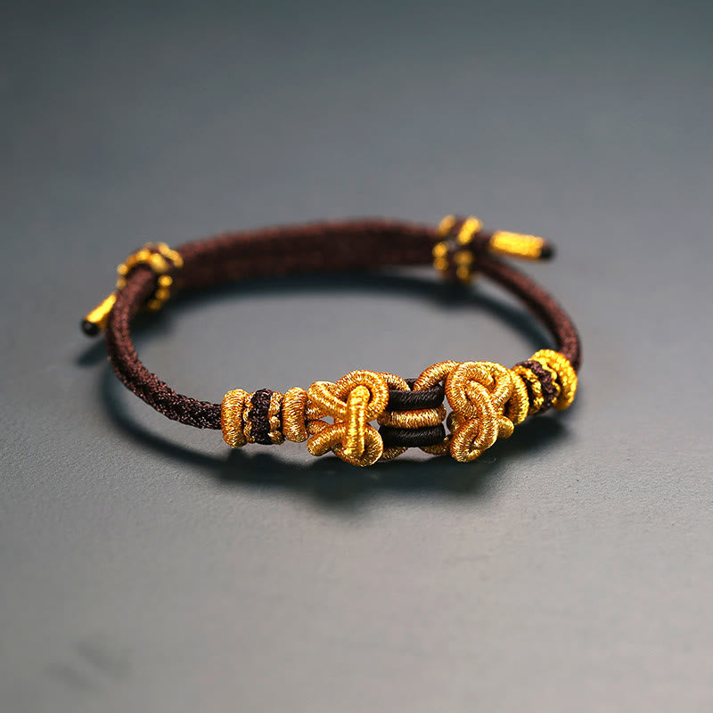 Fortune Jewel Red String Saddle Knot Strength Bracelet
