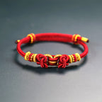 Fortune Jewel Red String Saddle Knot Strength Bracelet