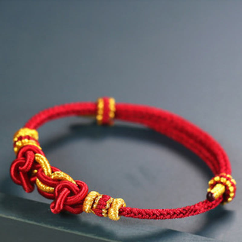 Fortune Jewel Red String Saddle Knot Strength Bracelet