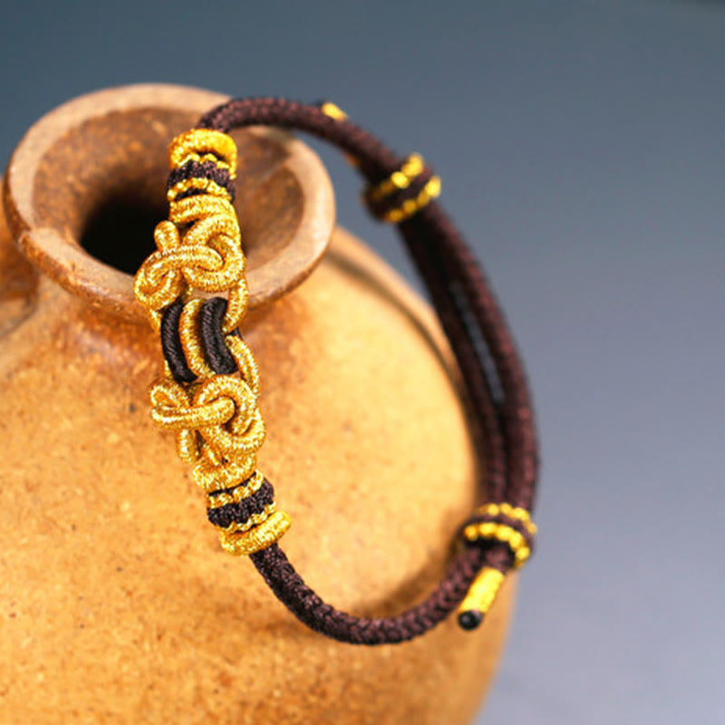 Fortune Jewel Red String Saddle Knot Strength Bracelet