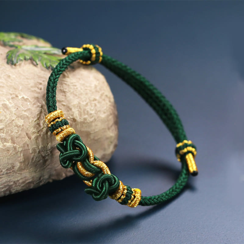 Fortune Jewel Red String Saddle Knot Strength Bracelet