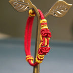 Fortune Jewel Red String Saddle Knot Strength Bracelet
