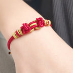 Fortune Jewel Red String Saddle Knot Strength Bracelet