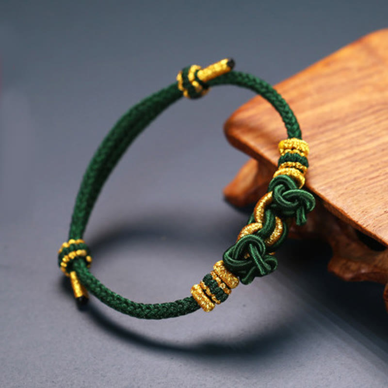 Fortune Jewel Red String Saddle Knot Strength Bracelet