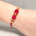 Fortune Jewel Red String Saddle Knot Strength Bracelet