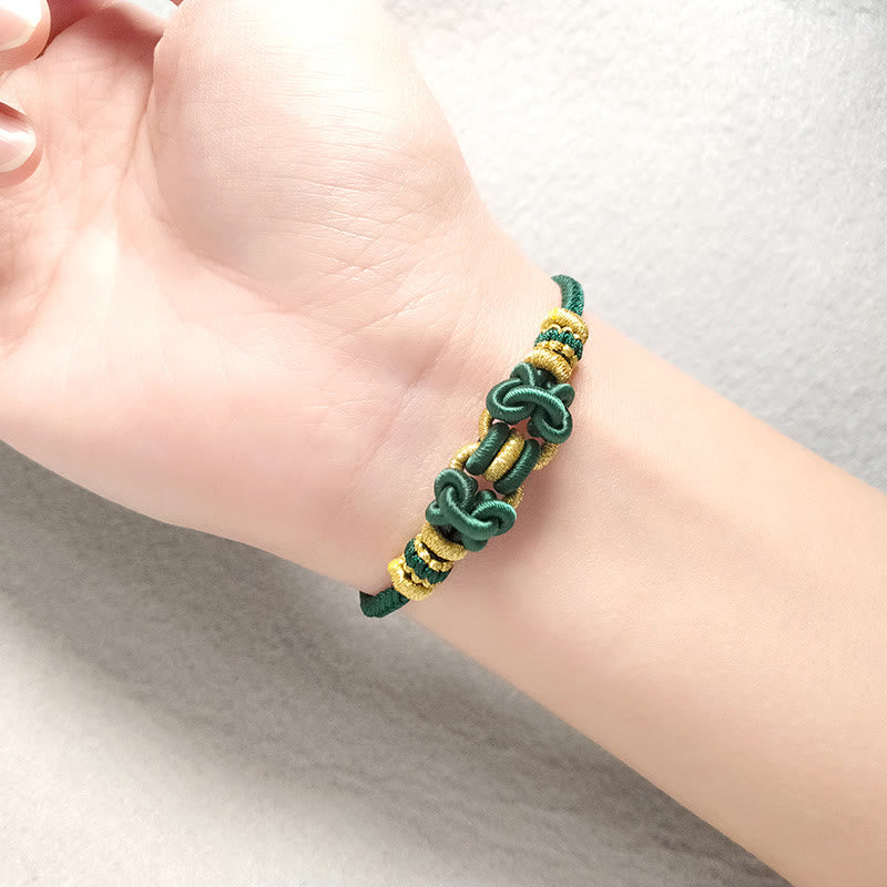Fortune Jewel Red String Saddle Knot Strength Bracelet