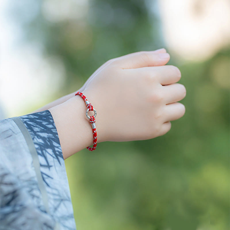 Fortune Jewel Red String 925 Sterling Silver Safe Luck Bracelet