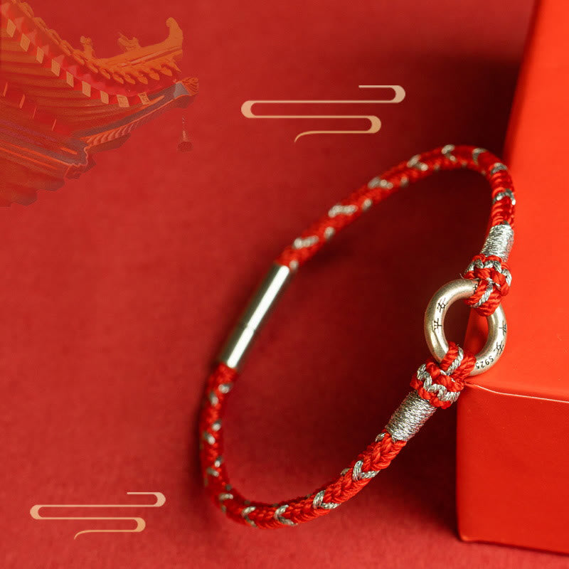 Fortune Jewel Red String 925 Sterling Silver Safe Luck Bracelet