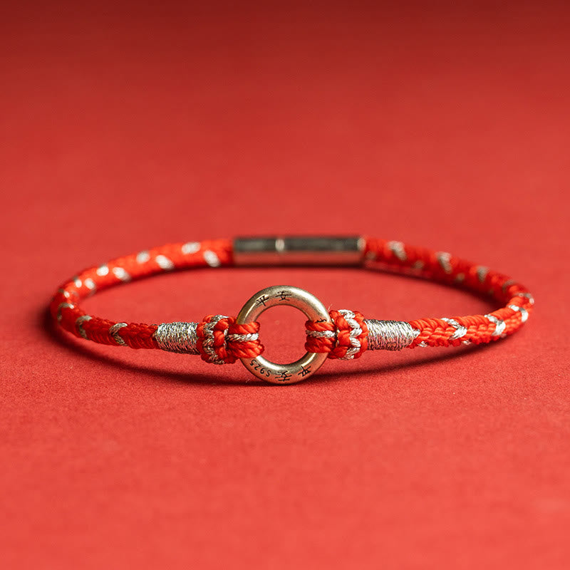 Fortune Jewel Red String 925 Sterling Silver Safe Luck Bracelet