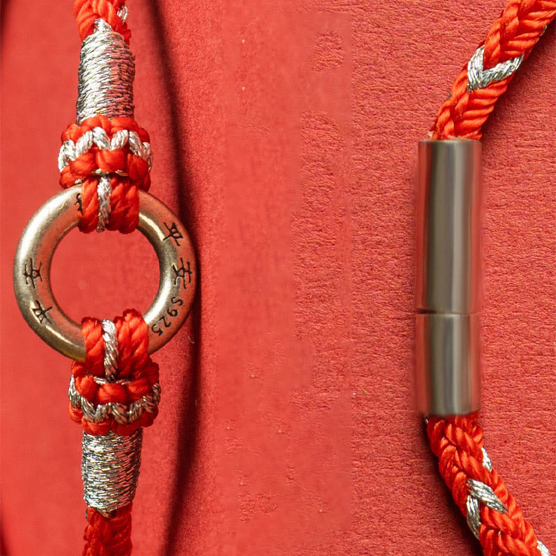 Fortune Jewel Red String 925 Sterling Silver Safe Luck Bracelet