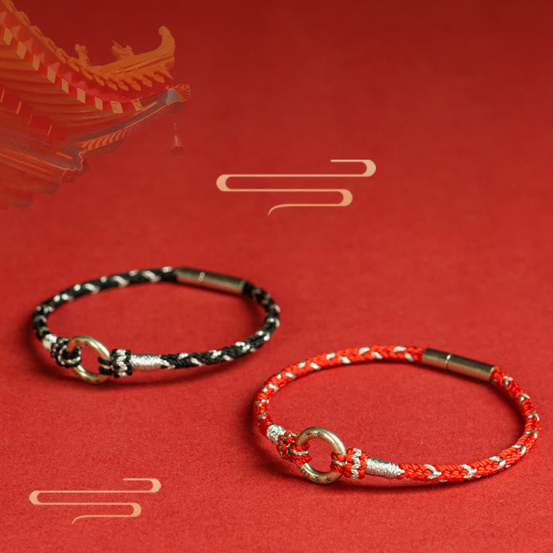 Fortune Jewel Red String 925 Sterling Silver Safe Luck Bracelet