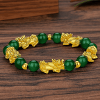 Green Crystal Pixiu Wealth Bracelet – Attracts Fortune, Peace & Good Luck