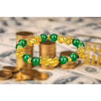Green Crystal Pixiu Wealth Bracelet – Attracts Fortune, Peace & Good Luck