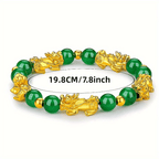Green Crystal Pixiu Wealth Bracelet – Attracts Fortune, Peace & Good Luck