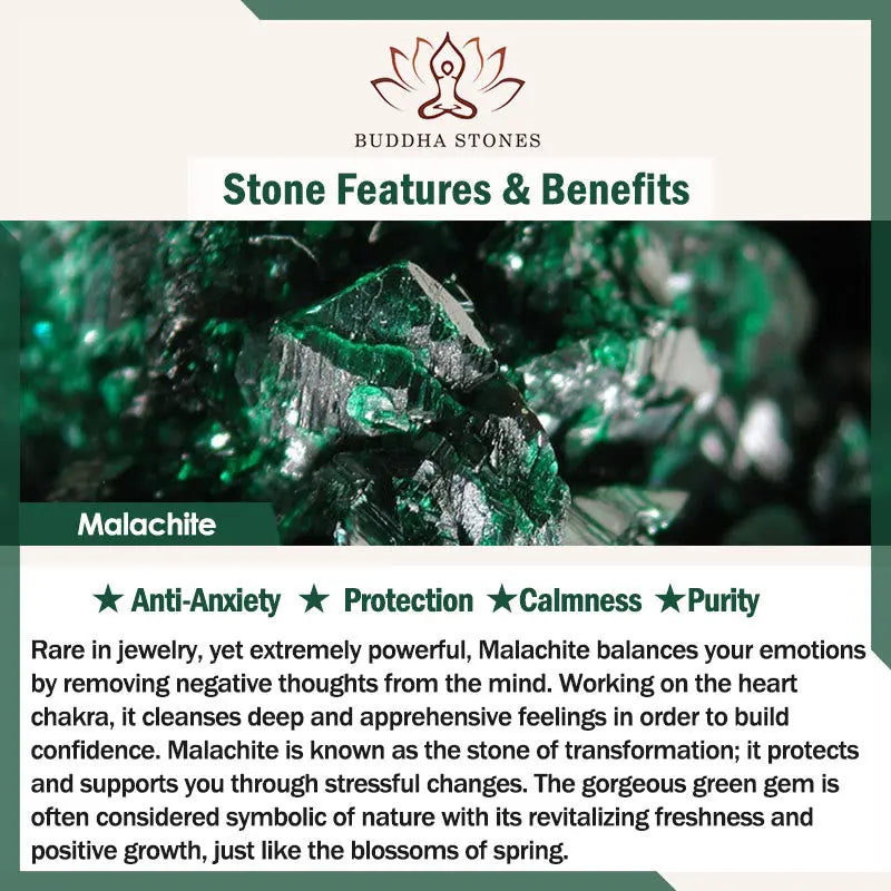 Fortune Jewel "May Peace and Power Walk Beside You" Malachite Bracelet Includes Gift Message Card Fortune Jewel